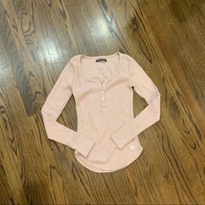 Abercrombie & Fitch long sleeve thermal Henley tee